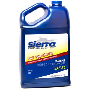 SIERRA MARINE 18-9410-4 SAE 30 FULL SYNTHETIC OIL - 5 QUART JUG, SOLD AS EACH, 4 JUGS PER CASE