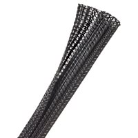 F6N0.50 BLACK 75ft X 1 / 2 INCH SPLIT TECHFLEX EXPANDABLE SLEEVING