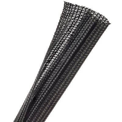 F6N0.75 BLACK 50ft X 3 / 4 INCH SPLIT TECHFLEX EXPANDABLE SLEEVING