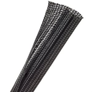 F6N0.75 BLACK 50ft X 3 / 4 INCH SPLIT TECHFLEX EXPANDABLE SLEEVING