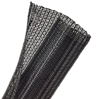 F6N2.00 BLACK 25ft X 2 INCH SPLIT TECHFLEX EXPANDABLE SLEEVING