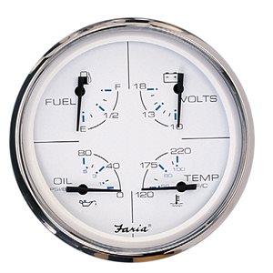 FARIA F33864 5" CHESAPEAKE WHITE SS MULTI-FUNCTION GAUGE - OEM GF4004