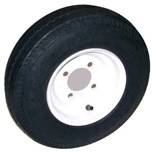 TREDIT TIRE & WHEEL 480 x 8 LOAD RANGE B TIRE ON 4 HOLE WHITE WHEEL