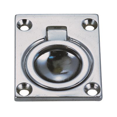 PERKO 0841DP0CHR SQUARE FLUSH RING PULL